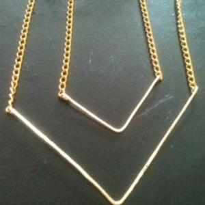 Bar sterling silver gold Rose gold necklace pendan